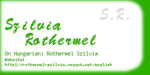 szilvia rothermel business card